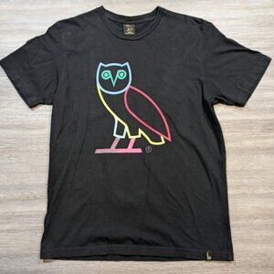OVO Men's Medium Graphic T Shirt Big Logo Owl Drake Black Multicolor